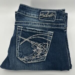 Silver Jeans Tuesday Bootcut Jeans Dark Wash Stretch‎ Blend Y2K 27x31 (30x30)